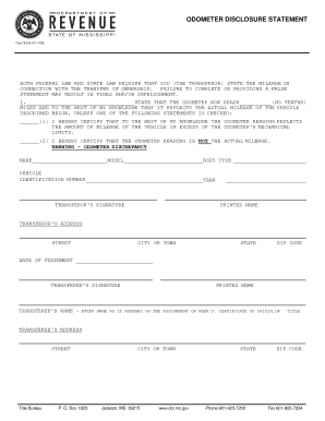 Odometer Disclosure Statement