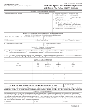 ATF Form 5630.5R Special Tax Renewal Registration and Return