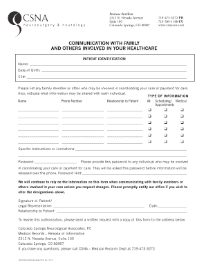 CSNA Communication Form