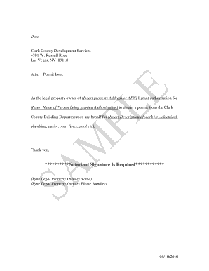 Clark County Property Permit Authorization