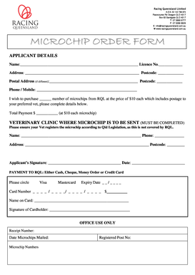Microchip Order Form