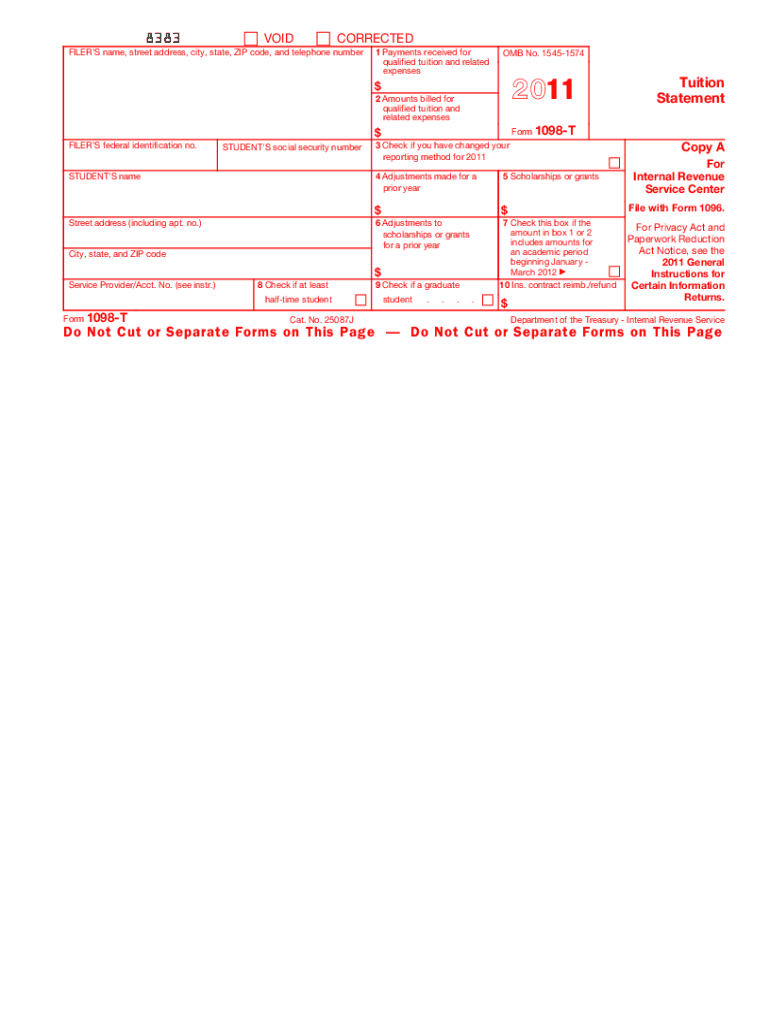 1098t 2011 form Preview on Page 1