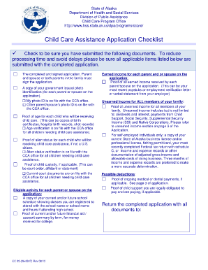 Alaska Child Care Assistance Application