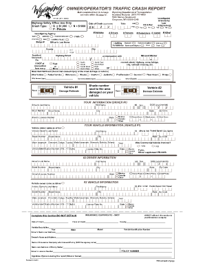 Wyoming owneroperators traffic crash report fillable form