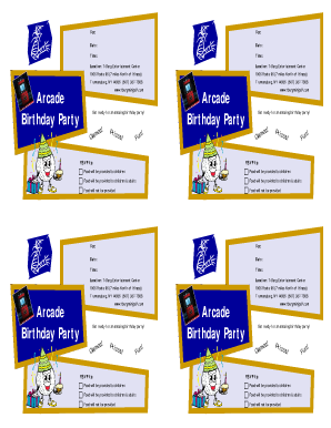 Party invitations form