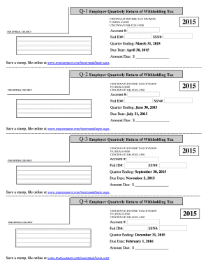 Cincinnati Q-1 Employer Quarterly Return of Withholding Tax