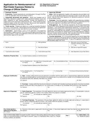 HUD Real Estate Expense Reimbursement Application