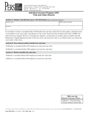 Oregon Free and Clear Divorce Form