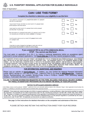 US Passport Renewal Application