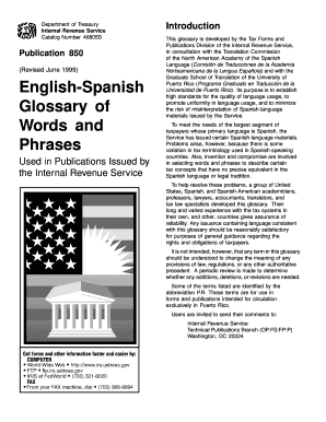IRS Spanish Tax Glossary