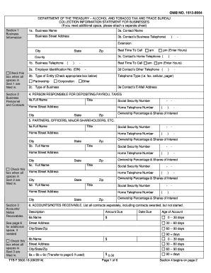 Collection Information Statement for Businesses