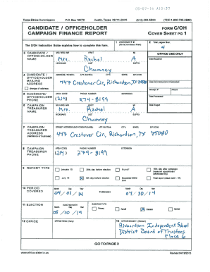 Texas Campaign Finance Report