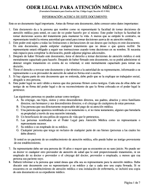 Poder Legal para Atención Médica