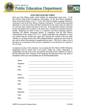 New Mexico Non-Disclosure Form