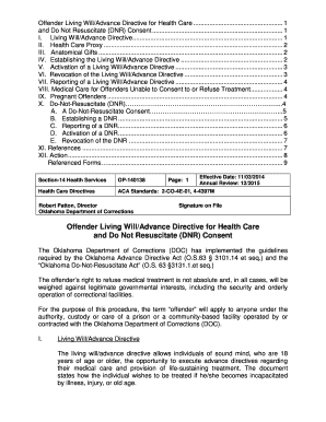 Fillable Online ok Inmate Living Wills - ok Fax Email Print - pdfFiller