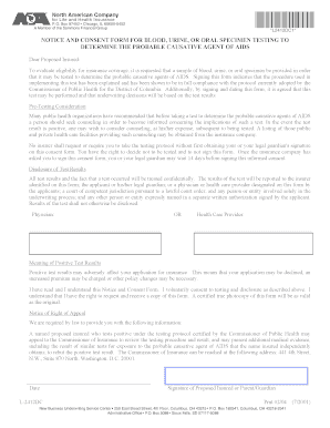 Notice and Consent Form for AIDS Testing