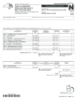 New York City Annual Schedule N