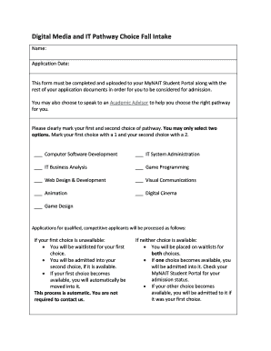 Digital Media and IT Pathway Choice Application