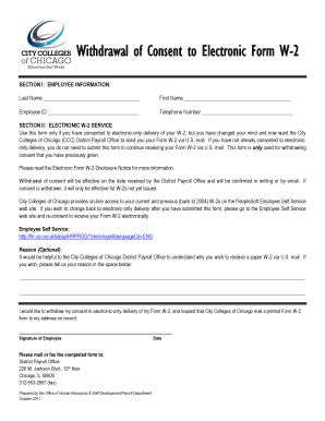 Withdrawal of Consent to Electronic Form W-2