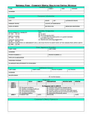 Community Mental Health Referral Form