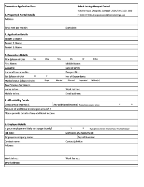 Guarantor Application Form