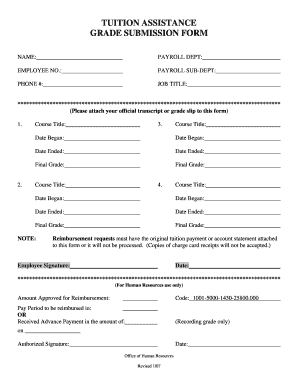 Tuition Assistance Grade Submission Form