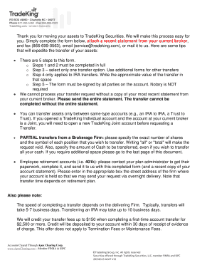 TradeKing Asset Transfer Form