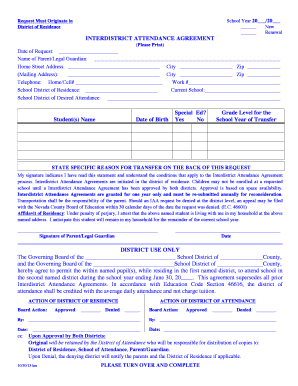 Interdistrict Attendance Agreement