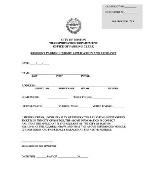 Resident Parking Permit Application