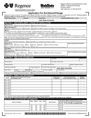 Regence BlueCross BlueShield of Utah Enrollment Form