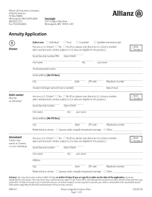 Annuity Application Massachusetts
