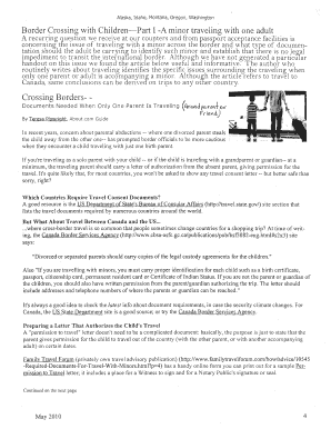 Border Crossing With Children Part l -A minor traveling with one ...