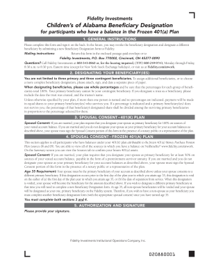 Children's of Alabama Beneficiary Designation Form