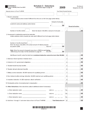 Indiana Schedule C Deductions Form