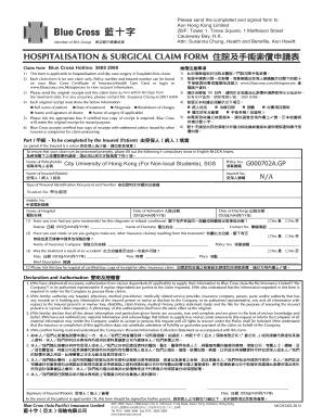 Hospitalisation and Surgical Claim Form