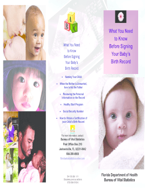 Florida Birth Record Request Form