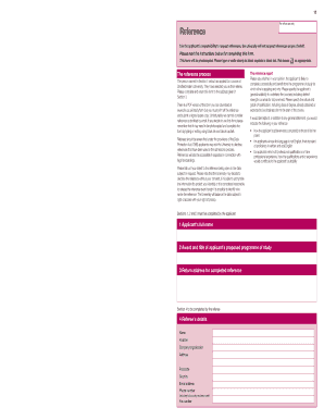 Reference Form for Sheffield Hallam University