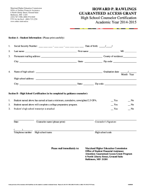 Maryland Guaranteed Access Grant Application