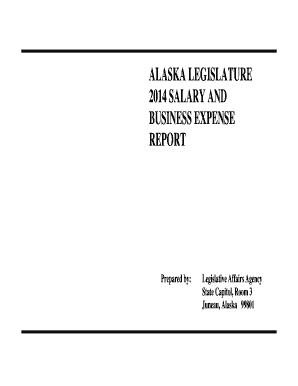 Alaska legislature 2014 salary and business expense report