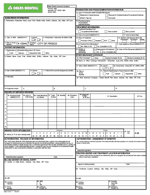 Delta Dental Enterprise Claim Form