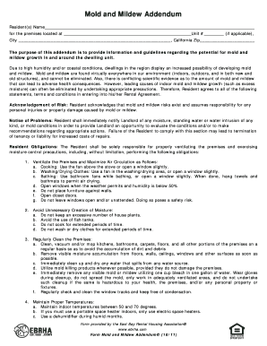 Mold and Mildew Addendum