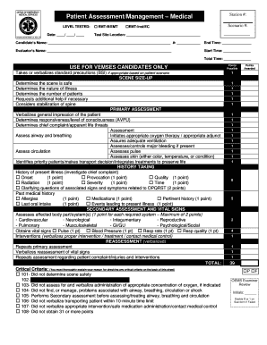 EMT Patient Assessment Form