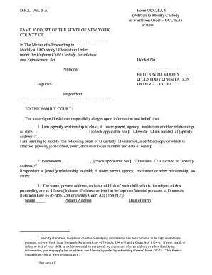 Petition to Modify Custody or Visitation Order – UCCJEA