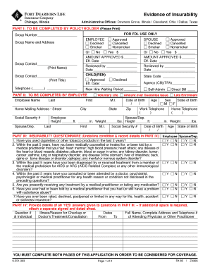 Evidence of Insurability Form