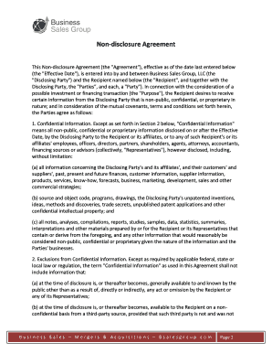 Non-Disclosure Agreement for Business Transactions