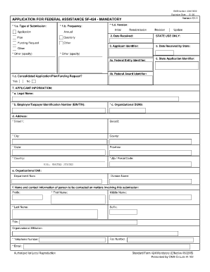 Application for Federal Assistance SF-424