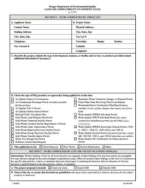 Oregon Land Use Compatibility Statement