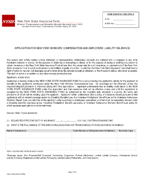 Nf9 form - ny state insurance fund employers application form