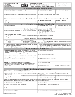 Federal Employees' Group Life Insurance Claim Form