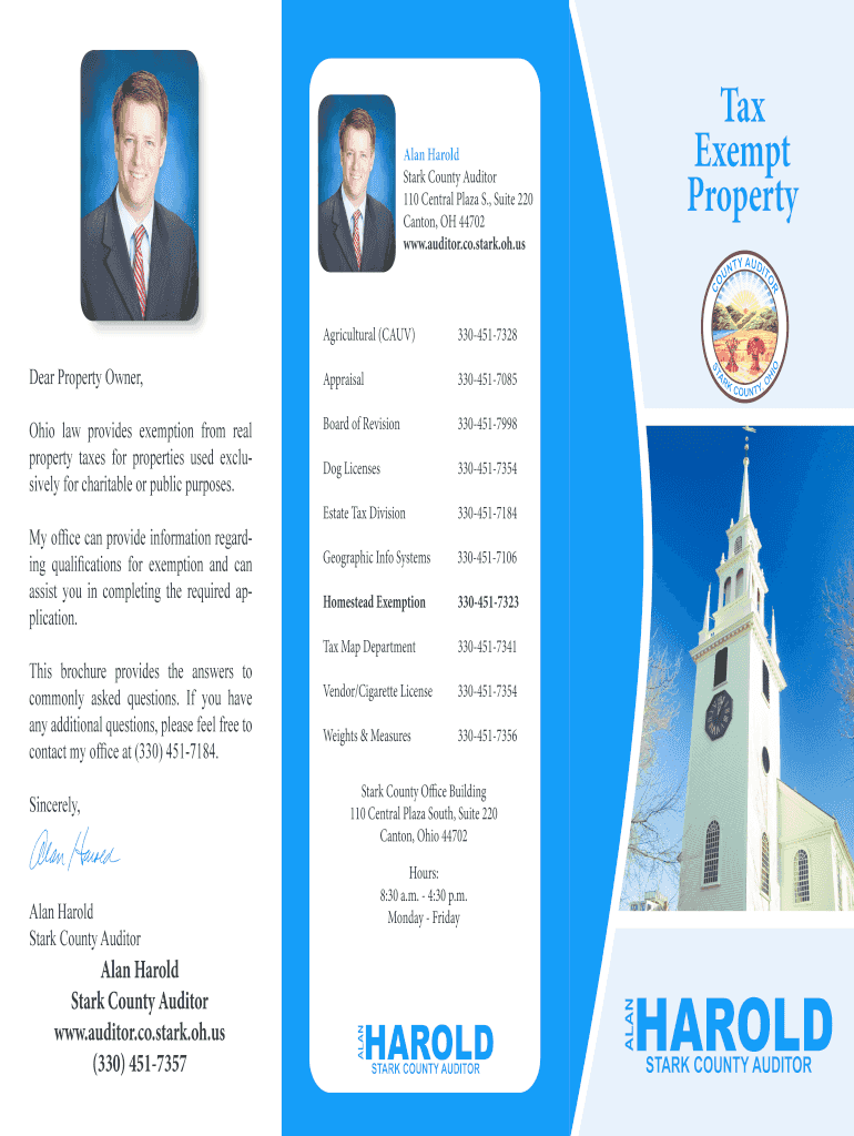 Fillable Online Tax Exempt Property Stark County Auditor Fax Email Print pdfFiller